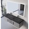 Castello Usa Thames 60-inch Gray Vanity Set with Black Top and Chrome Handles CB-MC-60G-CHR-20146-BL - alternate 3